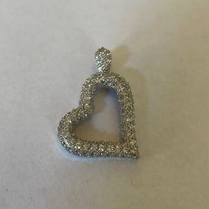 Sterling silver 925 Swarovski crystal heart pendant EUC